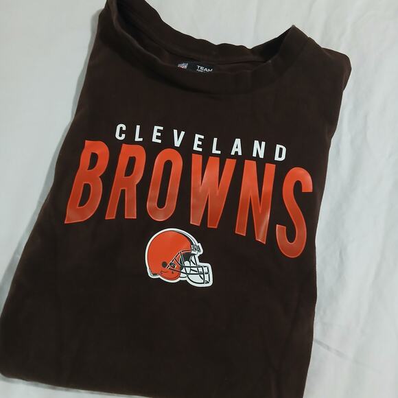 NFL Team Apparel Small CLEVELAND BROWNS Crop Long-Sleeved Stretch Thick-Knit Top - Picture 4 of 11